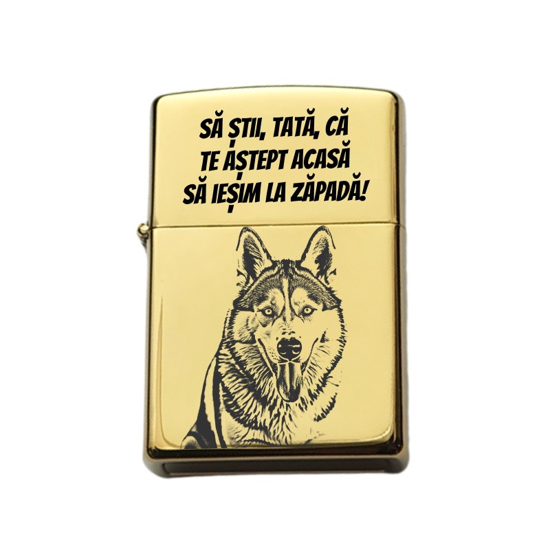 Bricheta Personalizata Inox Aurie Cadou pentru Tata Poza Mesaj