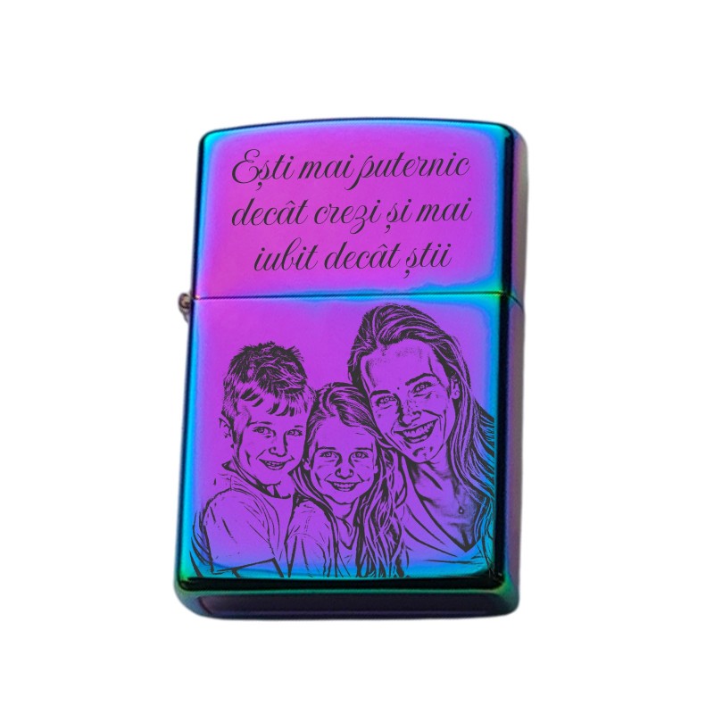 Bricheta Personalizata Inox Rainbow Cadou pentru Sot Poza Mesaj