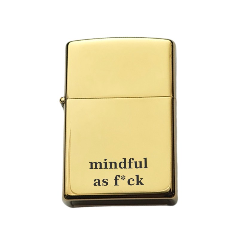                  Bricheta Personalizata Inox Aurie Mindful as F*ck
               