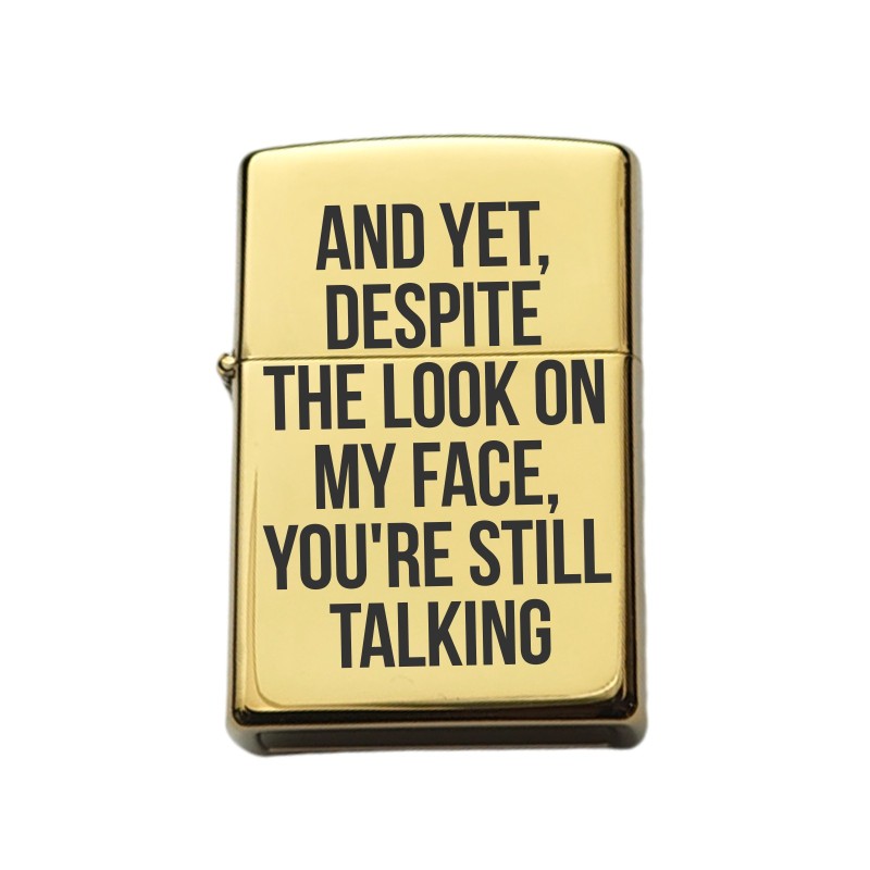                  Bricheta Personalizata Inox Aurie You're Still Talking
               