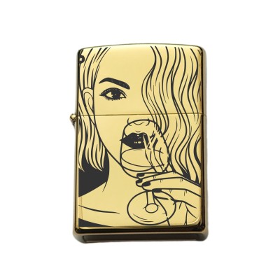 Bricheta Personalizata Inox Aurie La un Pahar de vin