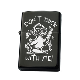 Bricheta Personalizata Inox Negru Don't Duck With Me