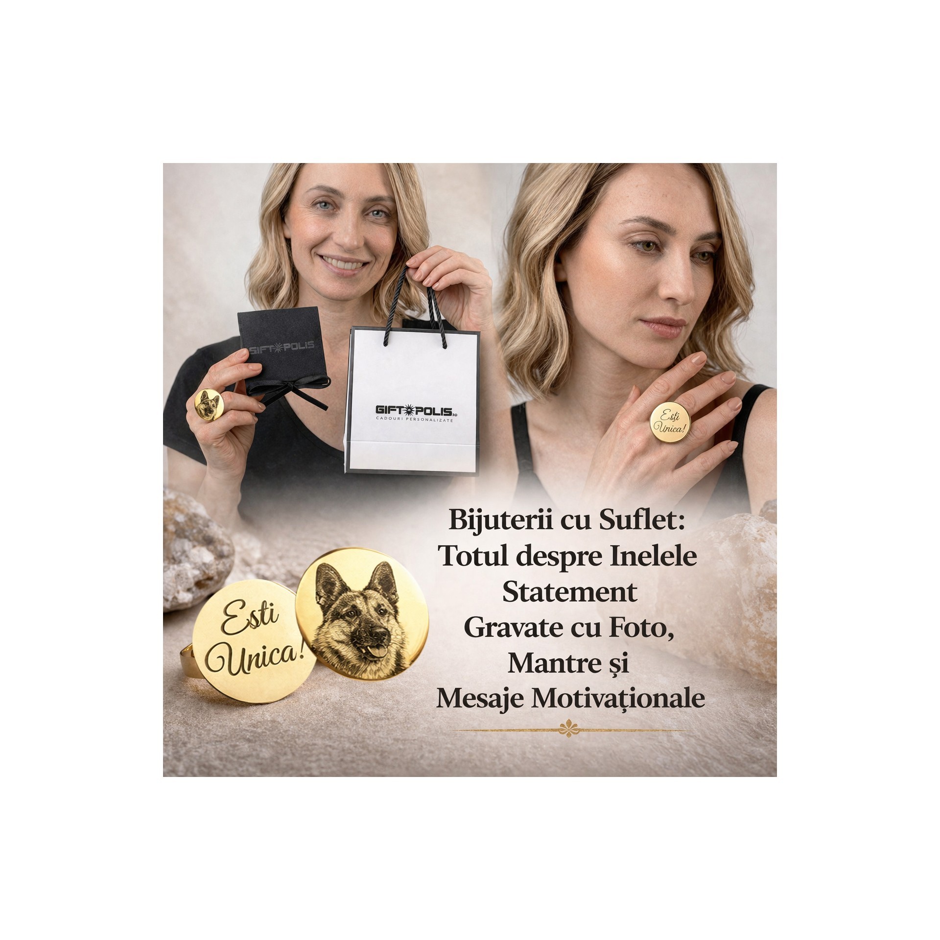 Bijuterii cu Suflet: Totul despre Inelele Statement Gravate cu Foto, Mantre și Mesaje Motivaționale